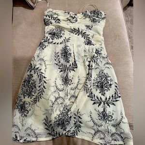 Mango Casual Floral Strapless Mini Dress